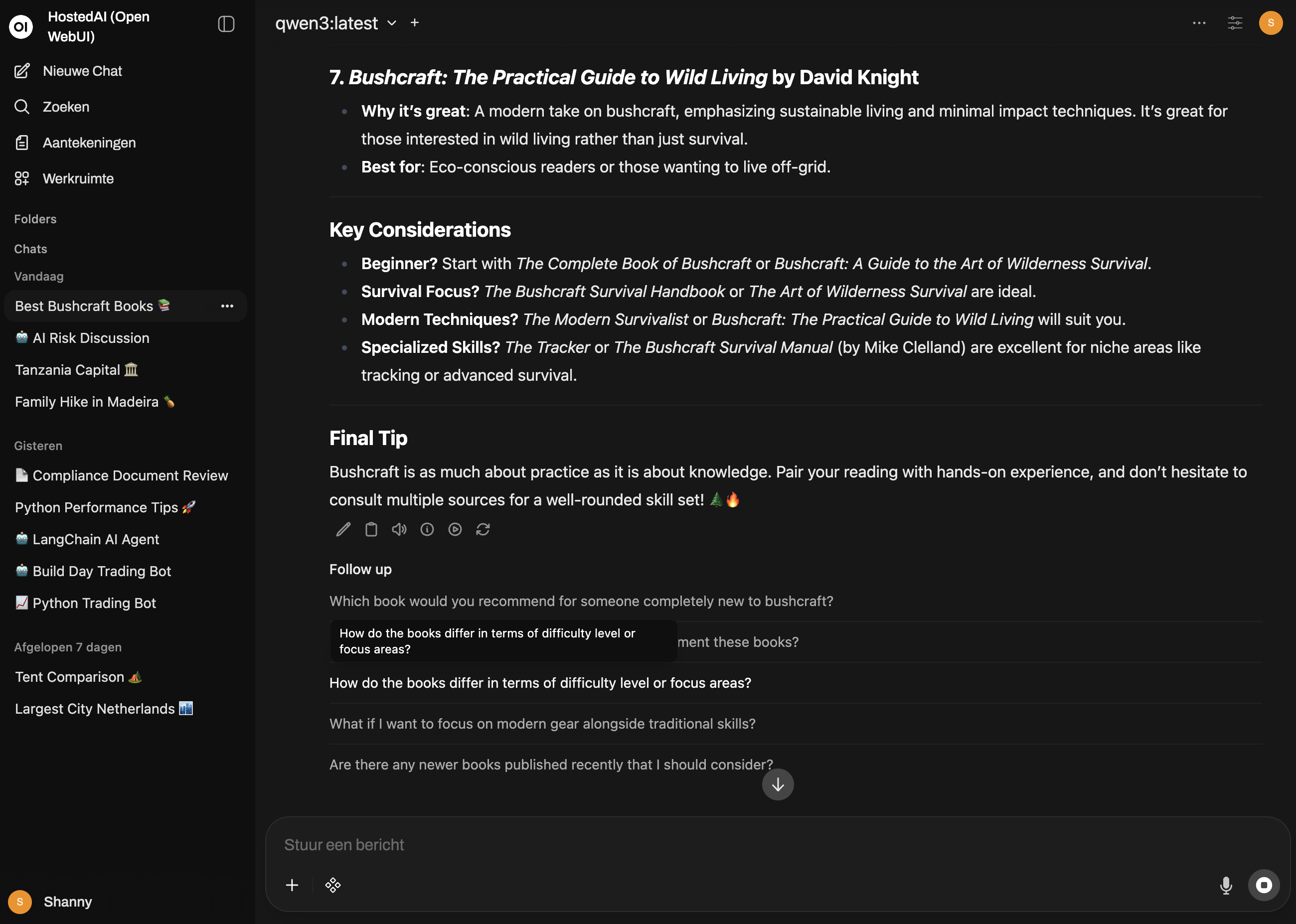 HostedAI.eu Chat Interface - AI Conversatie